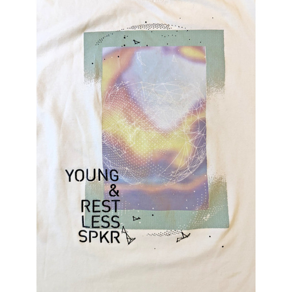 Spykar Shirt Mens Medium Young Restless Graphic Tee Modern Casual Streetwear - Picture 1 of 5